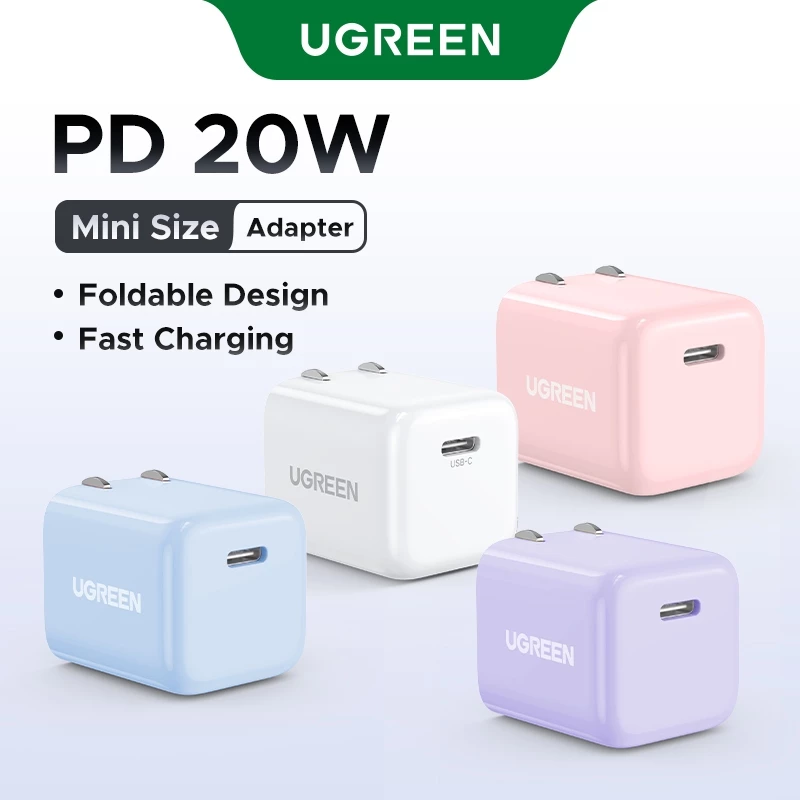 UGREEN PD 20W mini size adapter color lineup